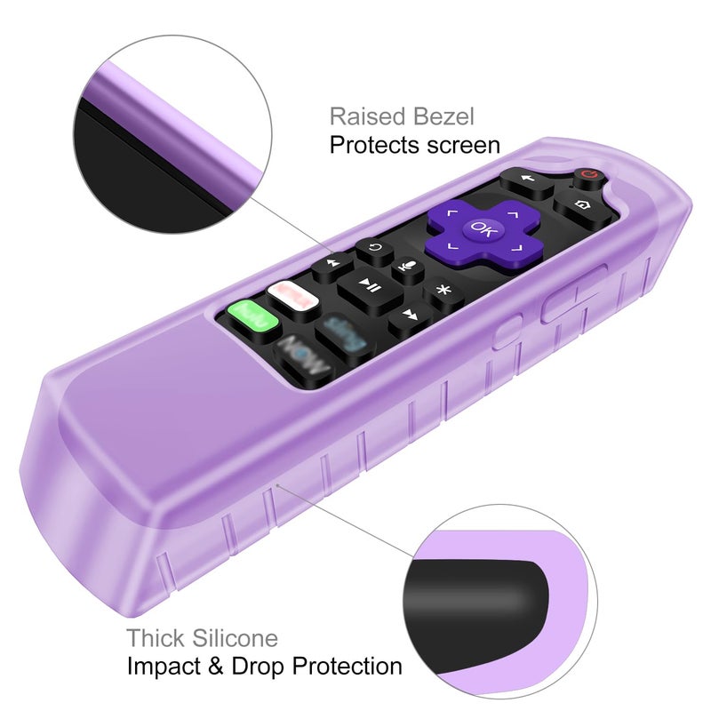 CaseBot Case for Roku Voice Remote RCA1R/RCAL7R, Express HD/4K+, Ultra LT Enhanced Voice, Express 3930, Premiere+ 3921, Streaming Stick+ Remote, Anti Slip Shockproof Silicone Cover, Purple Glow - Image 3